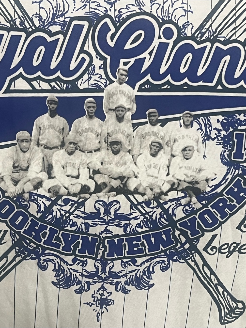 Rawlings White and Royal Blue ‘Royal Giants’ Pinstripe Baseball Tee - Picture 3 of 8